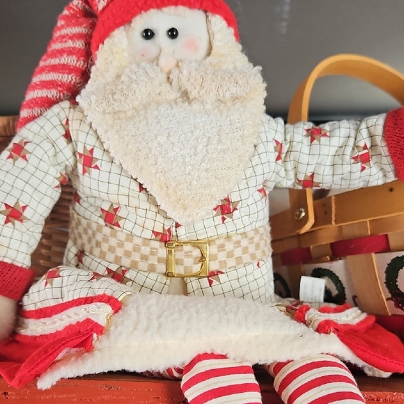 Festive Santa Plush with Striped Legs - Picture 2 of 2